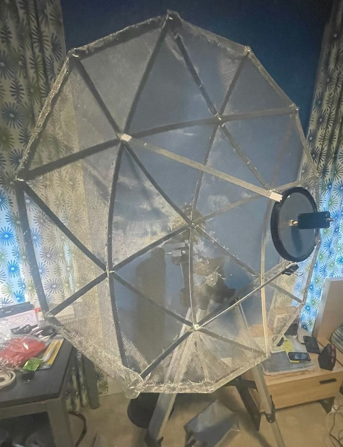 Fully built satellite dish
